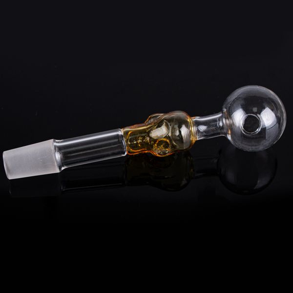 La forma única de un cráneo de vidrio 5.3 pulgadas de vidrio portátil Quemador de aceite Pipa Tabaco Baner Pipa de mano para fumar Accesorios Dab Rig Bong YG4441