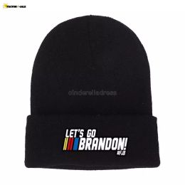 Las letras electorales de EE. UU. Impresas Sombrero de punto unisex Moda 2021 Invierno Cálido Let's Go Brandon Niños Niños Niñas Sombrero de lana Esquí Hip Hop Beanie Skull Cap Regalos FDC03