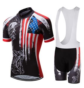 USA Summer Quick Dry Cycling Jersey Pro Team Vêtements de vélo à manches courtes Vêtements de vélo Vêtements de cyclisme respirants et cuissard à bretelles8526865