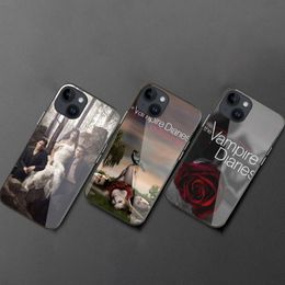 The Vampire Diaries Phone Case pour iPhone 15 14 13 12 11 XR XR XSMAX 8 7 Plus Mini Pro Max Black Glass Phone Cover