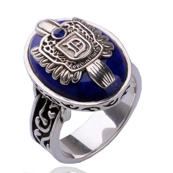 El anillo de los diarios de vampiros de la moda del esmalte azul del punk para las mujeres con los accesorios de la joyería de los hombres.