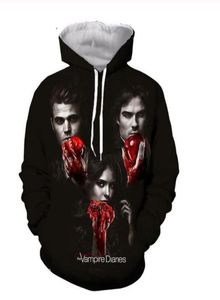 The Vampire Diary Sudaderas Chaquetas con capucha Hombres Mujeres Sudaderas con capucha Marca 3d Chándal de manga larga para hombre Jerseys casuales Tallas grandes RR031894386