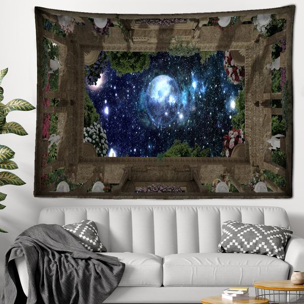 Le vaste paysage étoilé Tapestry Sky Home Textiles Ornements Real Madrid Aesthetic Room Decor Chadroom Cuisine Cuisine Mur