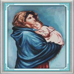 De Maagd Maria Christian Jesus decor schilderijen Handgemaakte Kruissteek Borduren Handwerken sets geteld print op canvas DMC 14C223u