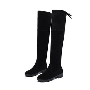 De vrouw winter boven 174 Keep warme herfst stretch stof knie high laarzen vrouwelijke vrouwen schoen botas mujer 231124 463
