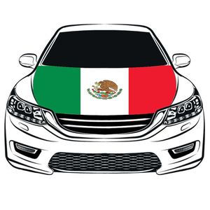 De Wk Voetbal Mexico Vlag Auto Hood Cover 3 3X5FT 100% Polyester Motor Vlag Elastische Stoffen Kan Wassen263G