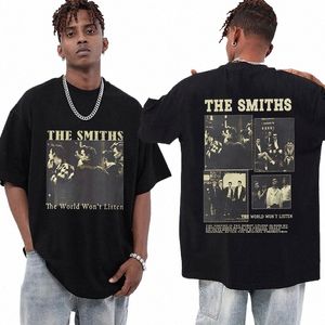 de Wereld W't Luisteren Album De Smiths Vintage T-shirts Rock Band Hip Hop Gothic Kleding T-shirt mannen Oversized Cott Tshirt c2C4 #
