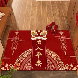 L'année du paillasson rouge loong nouveau dans et hors ping un tapis ménage peut être coupé