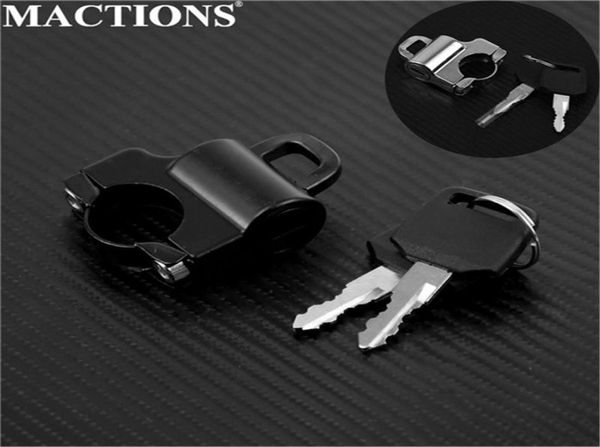 Protección de robo motocicleta Univenal Casco Lock Bike Hook Keys Conjunto de aleación Chromeblack Custom con 78 Bar Bar Accessori8750008