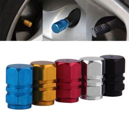 4 unids/lote de válvulas de neumático de rueda de coche de Metal de aluminio a prueba de robo coloridas, tapas de aire de vástago de neumático, cubierta hermética para coche, Moto, bicicleta, bicicleta Universal