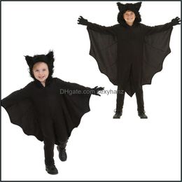 Thema Apparel Halloween Animal Cospaly Kids Black Bat Vampire Kostuums voor Kinderen Jongen Gril Cosplay Kostuum Jumpsuit RF0186 Drop Levering