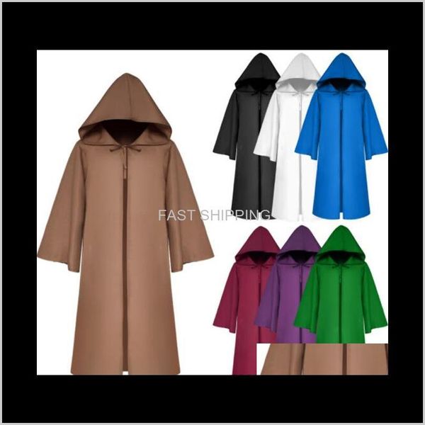 Thème Vêtements Costumes d'Halloween Médiévale Renaissance Hommes Femmes Enfant Mort Costume À Capuchon Accessoires Cosplay Cape Cape Drop Delive