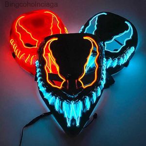 Costume à thème 1P Effrayant Halloween Colplay Carnaval Light Up Movie Mask Halloween Mascarade Party LED Masques pour adulte Masque brillant dans l'obscurité L231008