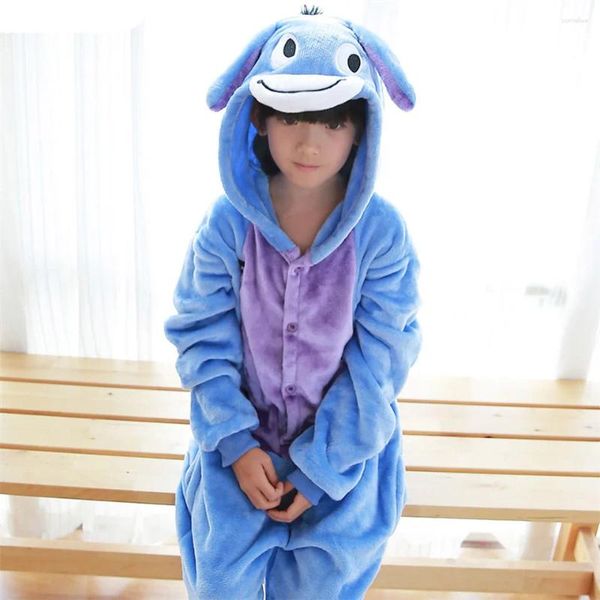 Thème Costume 2023 Filles Garçons Hiver Enfants Flanelle Animal Pyjamas Enfant Vêtements Âne Pyjamas Barboteuse Vêtements De Nuit Infantil Pijamas