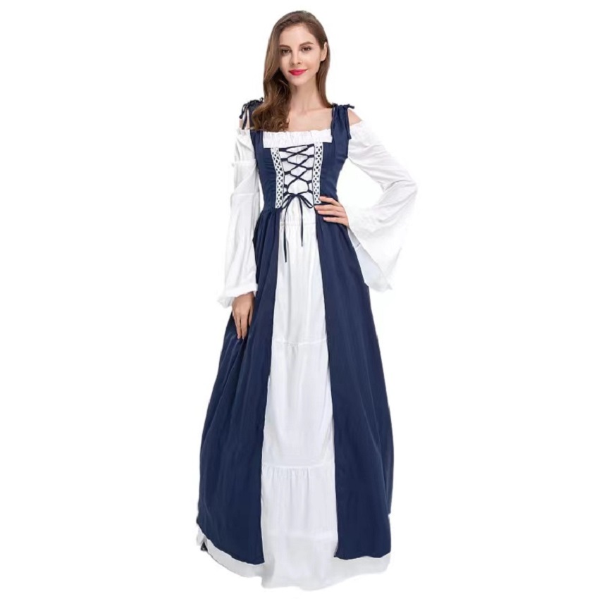 Temadräkt 2023 The Princess Cosplay Coustumes Bandage Halloween Costumes For Women Hooded Coat Lace Up Party Long Dress Dresses Halloween Pyjama Pants