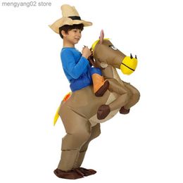 Traje temático 40 a 59 polegadas de altura crianças presente animal Halloween venha para crianças mesa cowboy passeio cavalo dia das crianças purim vestido de festa t231011