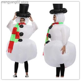 Traje de tema Mesa de Navidad para adultos Muñeco de nieve Cosplay Viene Blowup Vestido de fiesta de lujo Traje de carnaval de Halloween T231013
