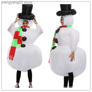 Themakostuum Volwassen Kersttafel Sneeuwpop Cosplay Kom Opblazen Fancy Feestjurk Halloween Carnaval Pak T231013