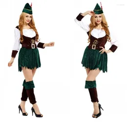 Costume à thème Adult Femelle Halloween Cosplay Party Dress Girl Forest Woman Makeup Set