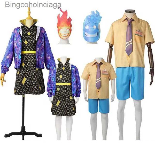 Thème Costume Adulte Enfants Élémentaire Ambre Cosplay Venez Film Eau Feu Élémentaire Fou Élément CitySuit Filles Wade Venez Robe HalloweenL231013