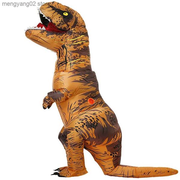 Traje de tema Adulto Niños Mesa Dinosaurio Ven T-Rex Cosplay Fiesta Anime Disfraz Traje Halloween Viene para Hombre Mujer T231011