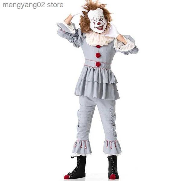 Thème Costume Adulte Unisexe Halloween Comes Clown Costume Fantaisie Halloween Stephen King's It Pennywise Terror Cosplay Come T231011