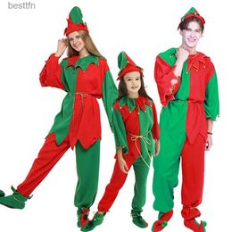 Traje temático Mujeres adultas Elfo verde Halloween Cosplay Ven Hombres Navidad Viene Trajes de Navidad Conjunto Niño Familia Navidad Papá Noel ComeL231013