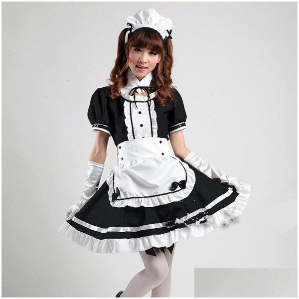 Costume de thème akihabara cosplay y french serpent mignons filles noires lolita robe uniforme école tle halloween for women drop accoun