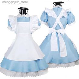 Costume à thème Alice au pays des merveilles Cosplay Venez Robe Lolita Tablier de femme de chambre Fantasia Carnaval Halloween vient pour les femmes Mascarade Party Q240307