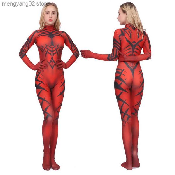 Costume à thème American Comics Dark Tn Anime Cosplay Comes Adulte Impression 3D Vêtements Collants Femmes Élastique Slim Body Combinaisons T231013