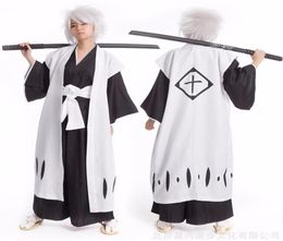 Themakostuum Anime Bleach Cosplay Kostuum Kyouraku Shunsui Kenpachi Zaraki Witte Mantel Jas Kapitein Mantel Geen Zwarte Kimono4745276