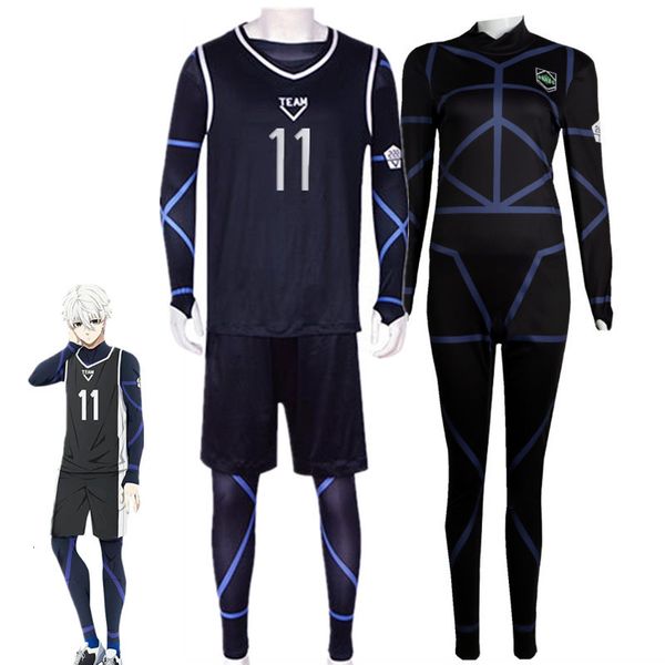 Thème Costume Anime Blue Lock Nagi Seishiro Cosplay Costume Maillot Noir Combinaison Football Body Halloween Fête De Noël Vêtements 230724