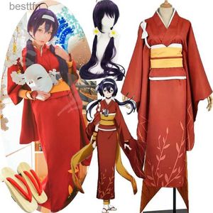 Traje temático Anime Bungou Stray Dogs Cosplay Viene Kyoka Izumi Cos Fiesta de Halloween Cos Trajes de baño japoneses para mujer Zapatos de vestir y pelucasL231013