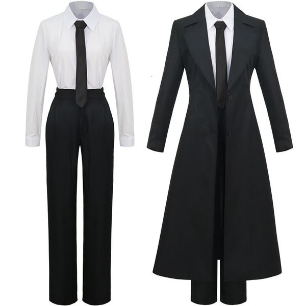 Costume à thème Anime Chains de tronçonneuse Makima Cosplay Costume Black Trench Shirt Tie Pantal