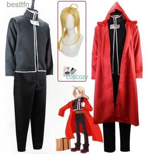 Thème Costume Anime Cos Fullmetal Alchemist Edward Elric Cosplay Livré Rouge Tenue Halloween Noël Uniforme Taille Personnalisée Cosplay ComeL231013