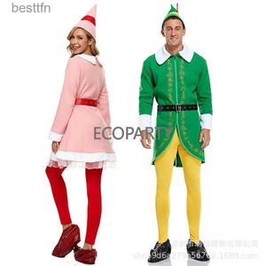 Traje temático Anime Cosplay Elfo verde Viene Navidad Papá Noel Traje rosa Traje de cosplay Carnaval de Navidad Vestido de fiesta elegante Año nuevo L231013