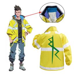 Themakostuum anime David Martinez Halloween Come Cyberpunk Edgerunners Cosplay Come Stand Collar Jacket Hoodie Zipper Punk Adult Coatl230227