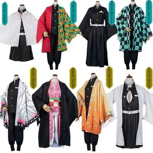 Thema Kostuum Anime Demon Slayer Kimetsu Geen Yaiba Tanjirou Kamado Nezuko Cosplay Vrouwen en Mannen Kimono Kids Cosplay Kostuum Sets 230907