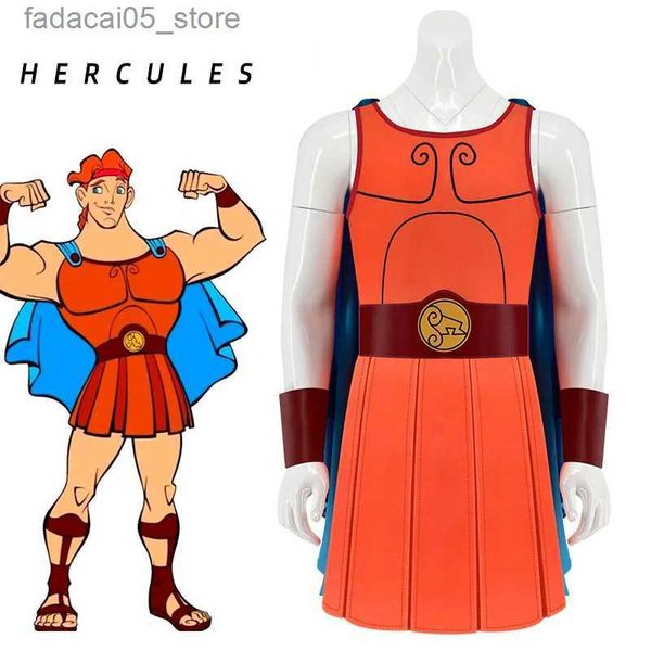 Thème Costume Anime Hercules Cosplay Venez pour les hommes adultes Super-héros Cape Cape Uniforme Déguisement Halloween Carnaval Scène Effectuer des vêtements Q240130