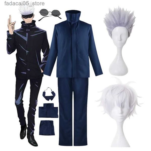 Traje temático Anime Jujutsu Kaisen Gojo Satoru Cosplay Ven Gafas Peluca Uniforme Trajes Halloween Fiesta de Navidad Gojo Satoru Ropa Q240130