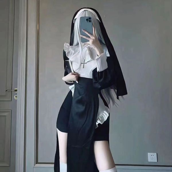 Tema Costume Anime Monjas Sexy Diseño original Cosplay Chowbie UNIFORM VESTO NEGRO Costumos de Halloween para mujeres 230915