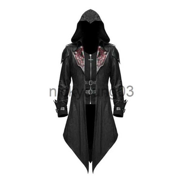 Disfraz temático Assassin Medieval Man Cosplay Disfraz Streetwear Chaquetas con capucha Outwear Disfraz Edward Creed Halloween Dress Up Outfit Party x1010