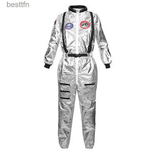 Traje temático Astronauta Ven Adulto Astronauta Plateado Ven Tallas Grandes Mujer Traje Espacial Vestido de Fiesta Ven Traje de Astronauta Adultos WhiteL231007