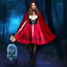Themakostuum Ataullah Little Red Riding Hood Adault rollenspellen kostuum Halloween Witchcraft dames carnaval feest koningin-jurk DW003 230404