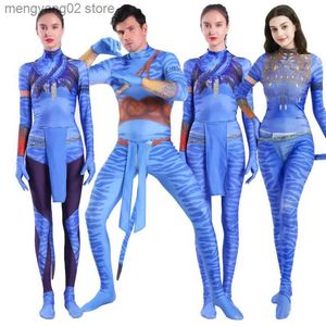 Thème Costume Avatar Venez Femmes et Hommes Couple Vient Famille Enfants Bobysuit Cosplay Combinaison Alien la Voie de l'Eau Noël Halloween T231013