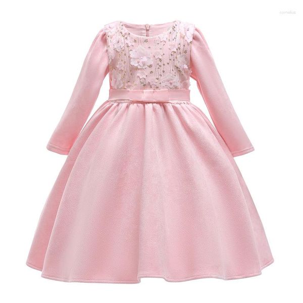 Costume à thème pour bébé, jupe de princesse rose pour filles, vêtements de fête, Tutu à manches longues, tenues d'anniversaire, Cosplay de noël