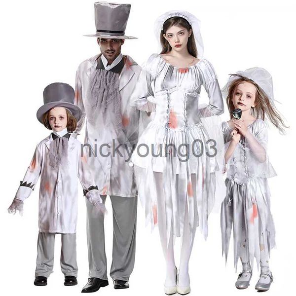 Costume à thème Carnaval Halloween Horreur Vampire Zombie Costume de famille Jour des morts Fantôme effrayant Cosplay Robe de soirée fantaisie x1010