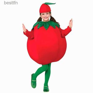 Traje temático Niño Tomate Cosplay Monos Halloween Carnaval Divertido Niños Fruta Vegetal Tomate Cos para Navidad Escuela Drama Ropa L231013