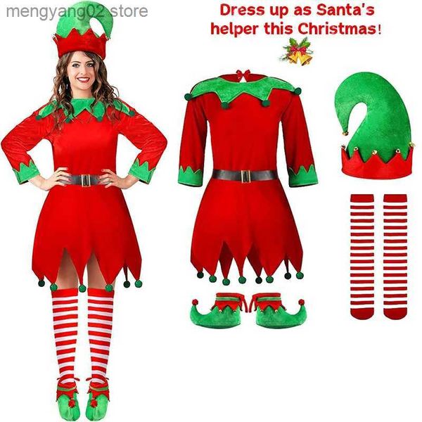 Costume à thème Noël Venez Costume Elf Nouvel An Enfants Ensemble complet Tenue de Noël Venez pour bébé garçon fille enfants adulte T231013