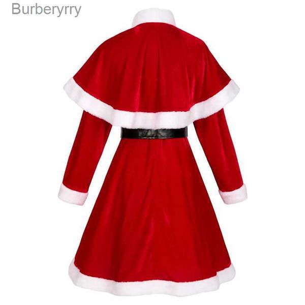 Traje temático Fiesta de Navidad Mujeres adultas Cosplay Vestido Cabo Shls Santa Come Terciopelo rojo Lindo Navidad Año Nuevo Vestido de fiesta Traje de Navidad L231010